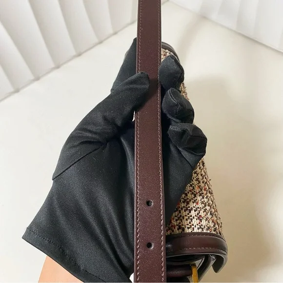 YSL Saint Laurent Tweed & Leather Solferino Shoulder Bag - Picture 11 of 11